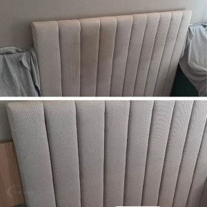 Cabeceira de cama limpa e fresca após limpeza técnica realizada pela top wash