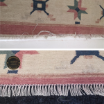 antes e depois restauro franjas tapete kilim